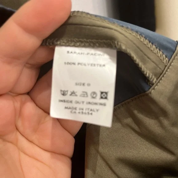 SARAH pacini green brown and grey dress with zipper size 0 - Picture 6 of 12